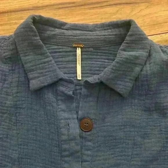 Free People Blue Sunseekers Tie Front Top - Picture 7 of 13